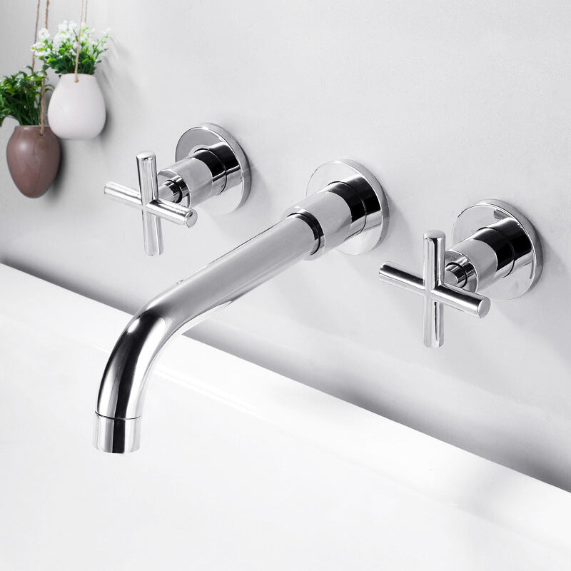 Avtoit | 3 holes faucet 2 cross handle wall-mounted faucet for the bathroom