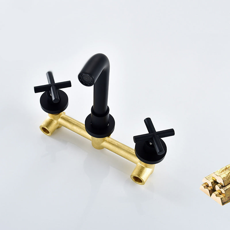 Avtoit | 3 holes faucet 2 cross handle wall-mounted faucet for the bathroom
