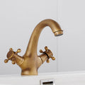Avtoit | Centered Basin Mixer Single Hole Bathroom Faucet with 2 Cross Handles