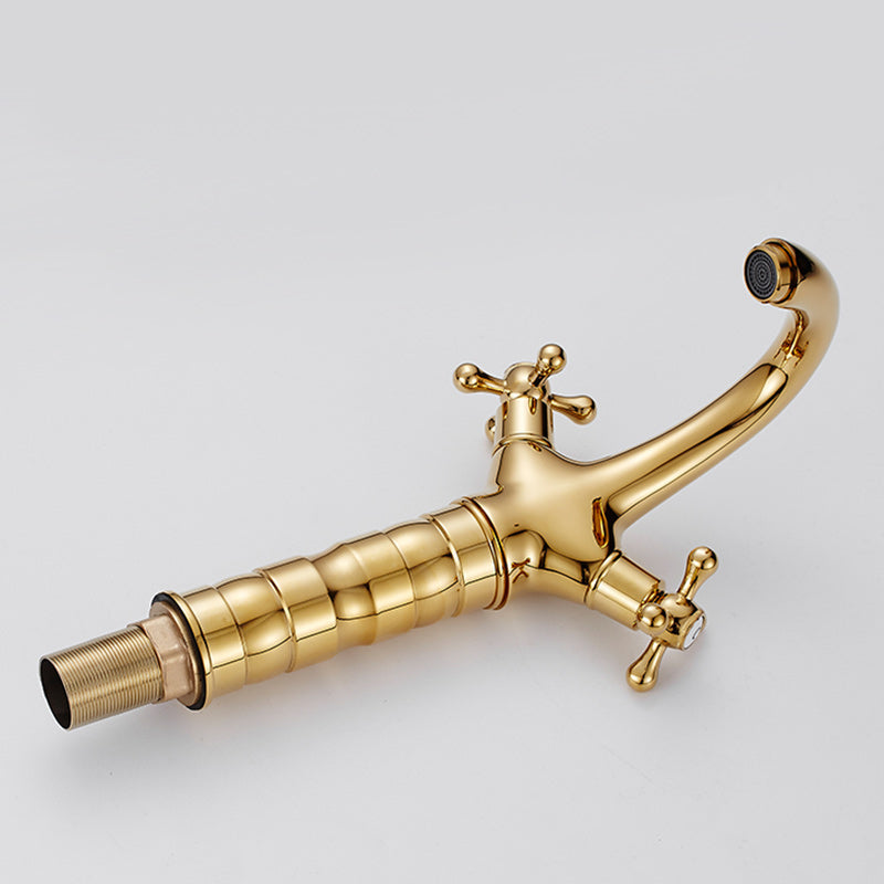 Avtoit | Centered Basin Mixer Single Hole Bathroom Faucet with 2 Cross Handles
