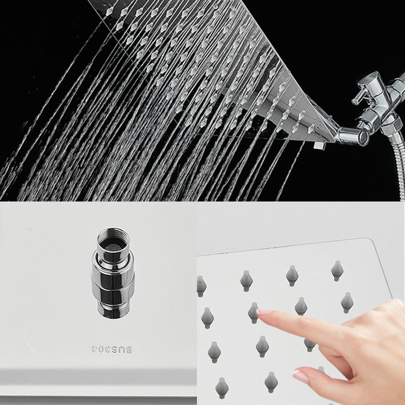 Avtoit | Wall Mounted Adjustable Shower Head Modern Square Metal Shower Head
