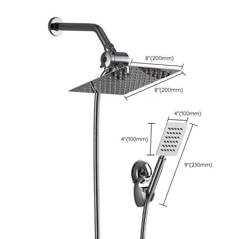 Avtoit | Square Metal Double Shower Heads Modern Shower with Shower Hose
