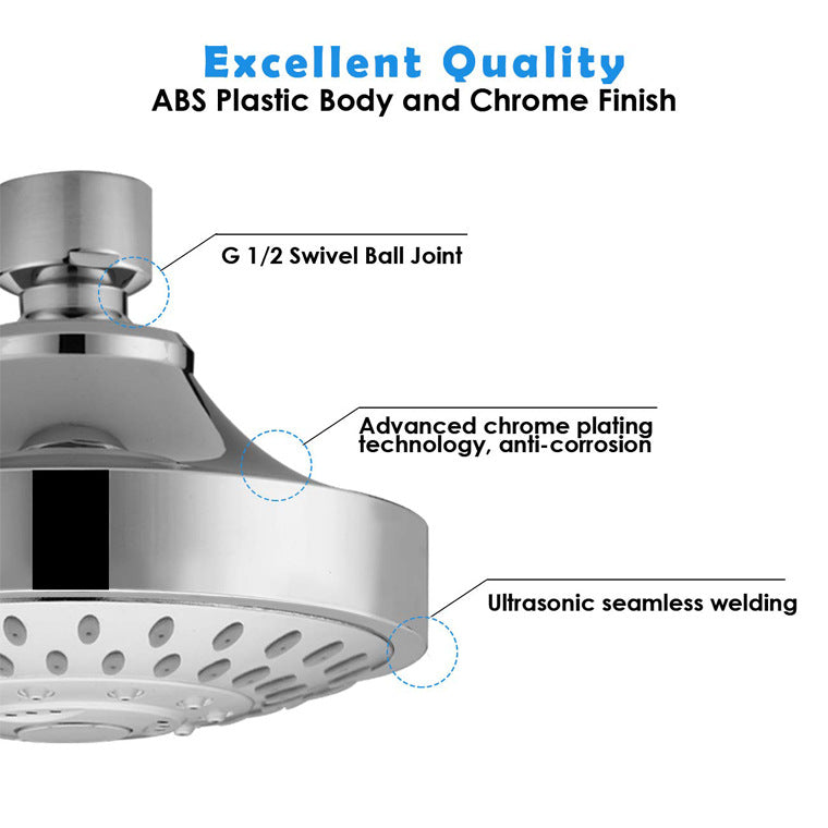 Avtoit | Wall-mounted Metal Shower Head Modern Round Shower Head Fixed Shower Head