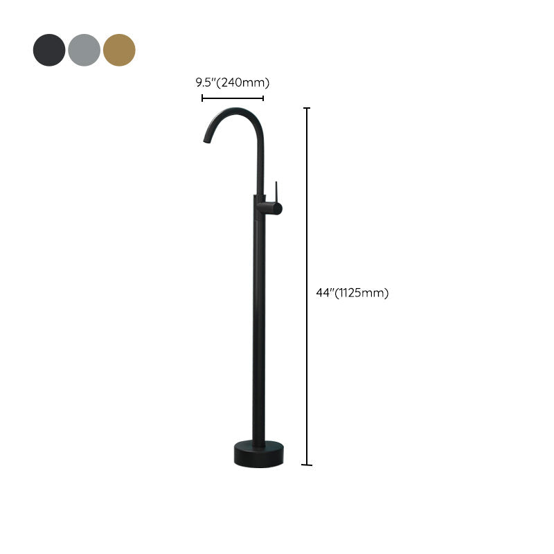 Avtoit | Modern Freestanding Bathtub Faucet Copper Floor Mounted Freestanding Bathtub Faucet