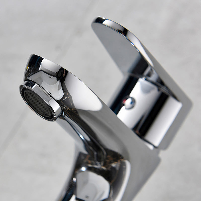 Avtoit | Basic Metal Sink Faucet Silver Bathroom Faucet with Lever Handle