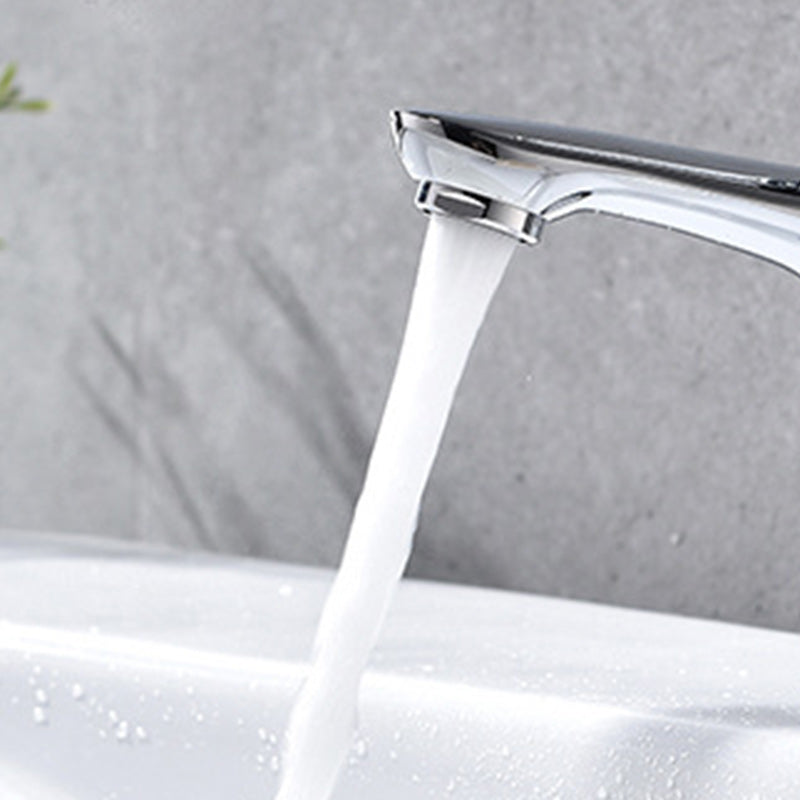 Avtoit | Basic Metal Sink Faucet Silver Bathroom Faucet with Lever Handle