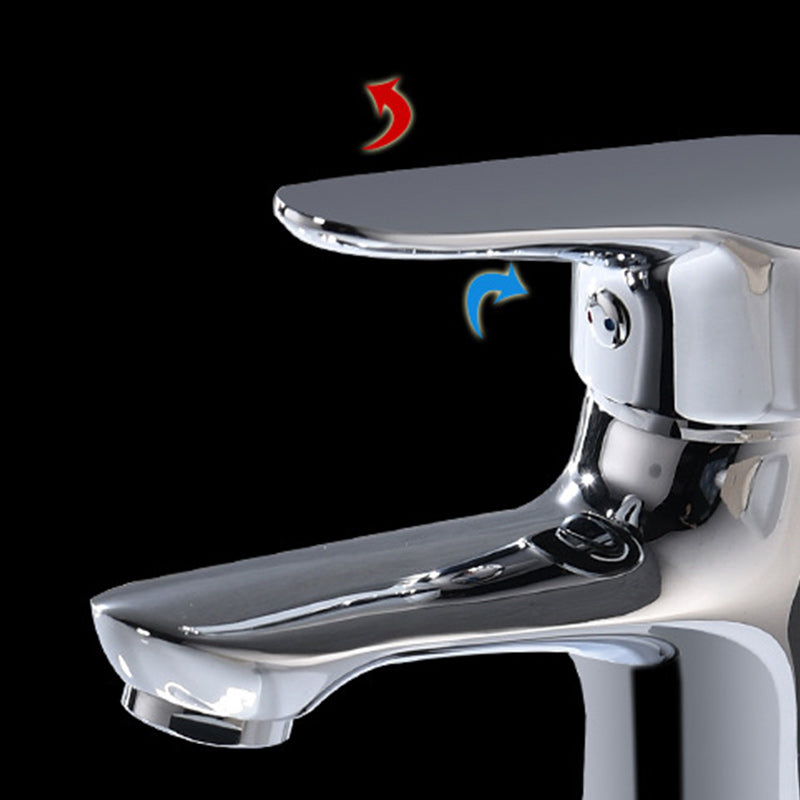 Avtoit | Basic Metal Sink Faucet Silver Bathroom Faucet with Lever Handle