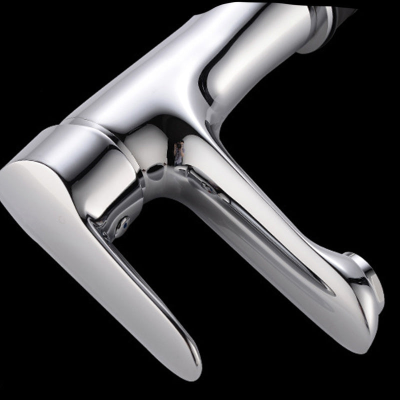 Avtoit | Basic Metal Sink Faucet Silver Bathroom Faucet with Lever Handle