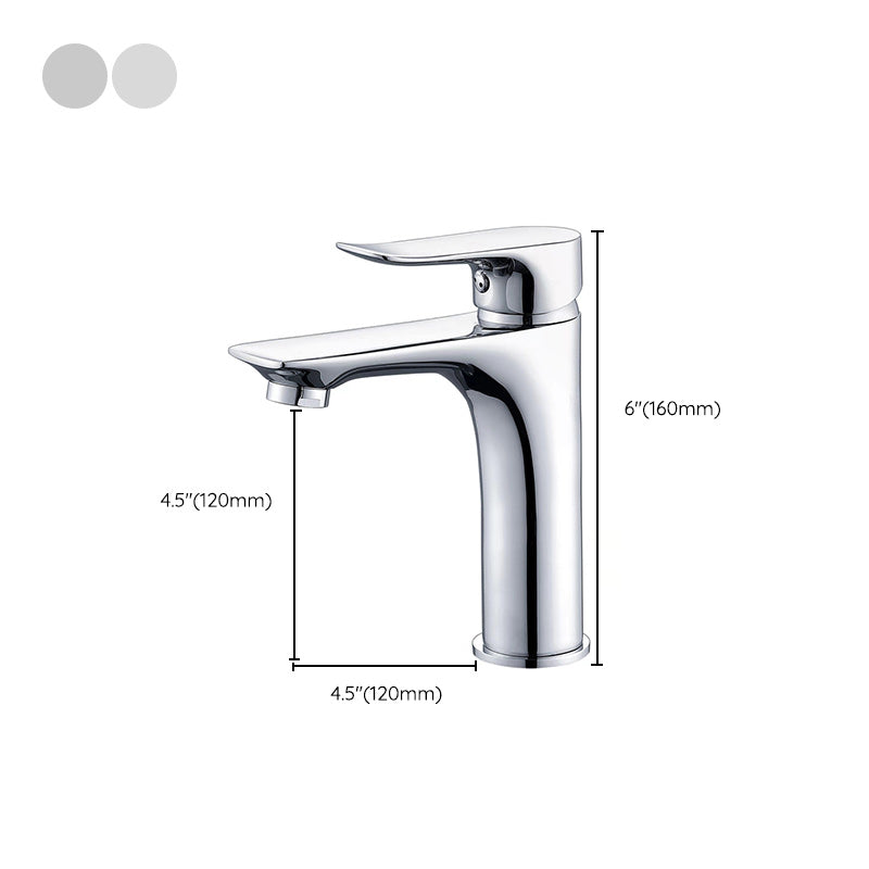 Avtoit | Basic Metal Sink Faucet Silver Bathroom Faucet with Lever Handle