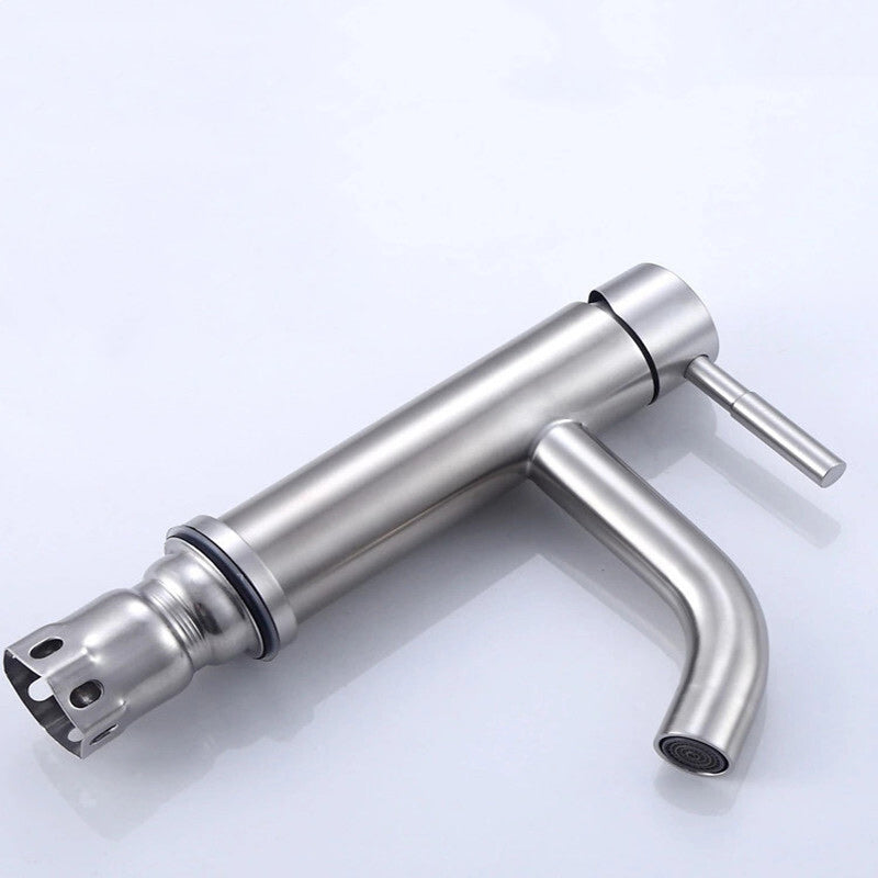 Avtoit | Modern Silver Washbasin Mixer Single Lever Bathroom Faucet with Lever Handle
