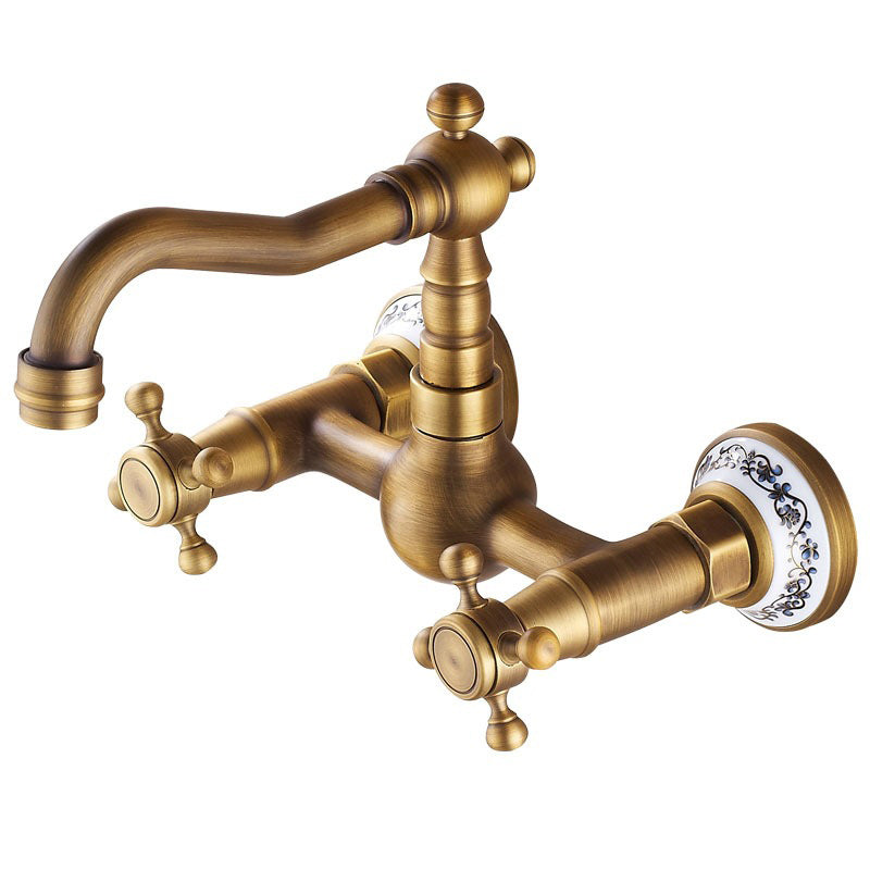 Avtoit | Wall-mounted fitting Glam Style Bathroom tap with 2 handles