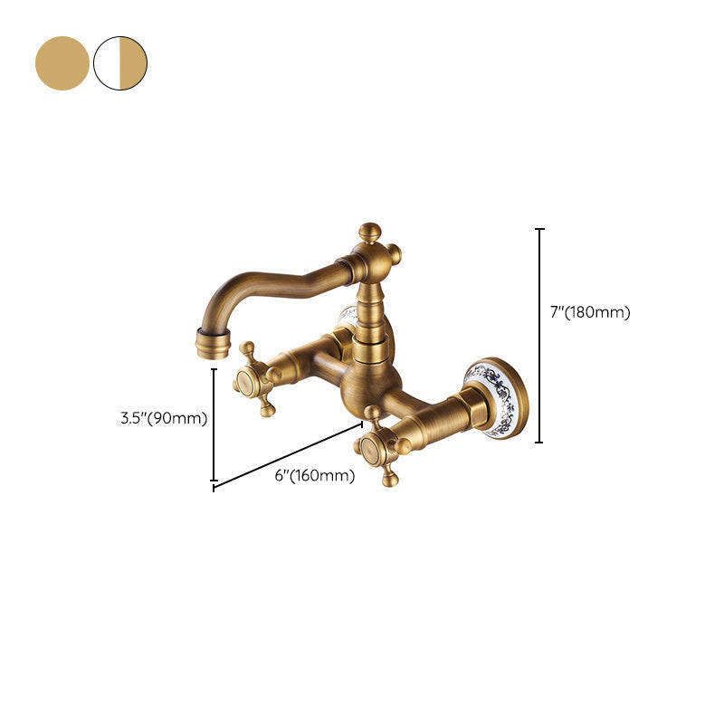 Avtoit | Wall-mounted fitting Glam Style Bathroom tap with 2 handles