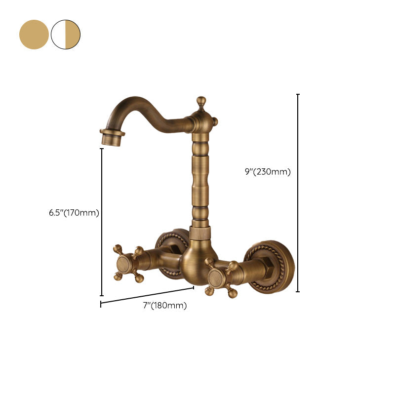 Avtoit | Wall-mounted fitting Glam Style Bathroom tap with 2 handles