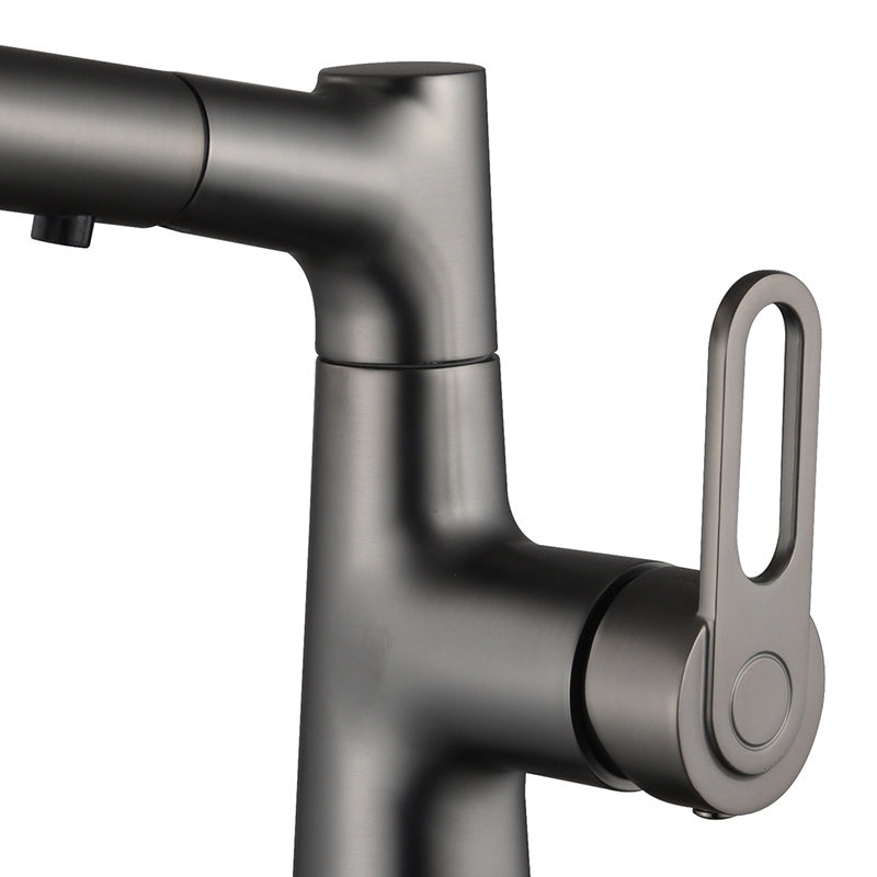 Avtoit | Contemporary Style Center Sink Faucets Lever Handles Faucets for Bathroom