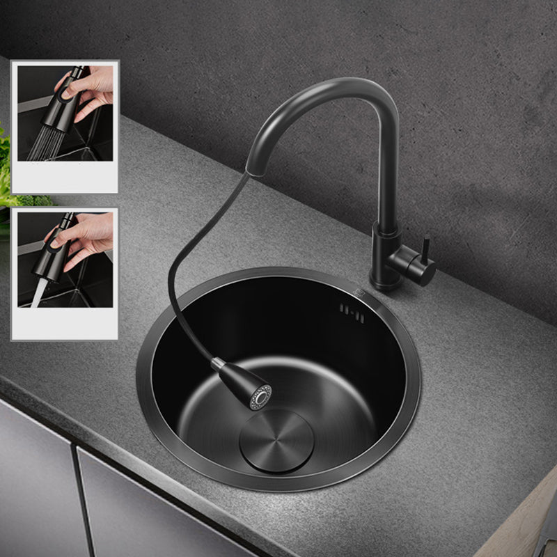 Avtoit | Classic Round Sink Stainless Steel Built-in Sink Non-Slip Round Basin for the Kitchen