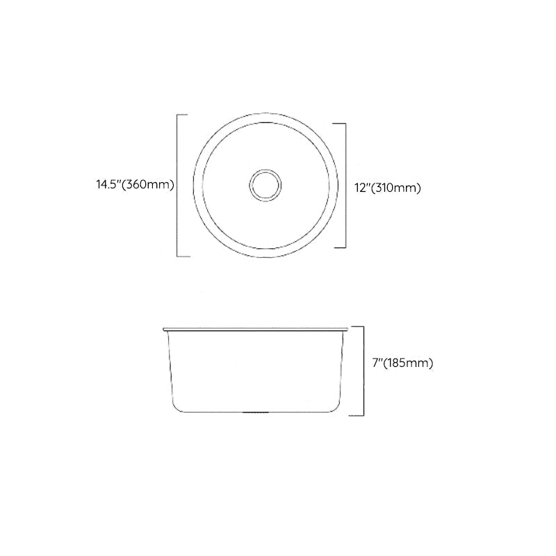 Avtoit | Classic Round Sink Stainless Steel Built-in Sink Non-Slip Round Basin for the Kitchen