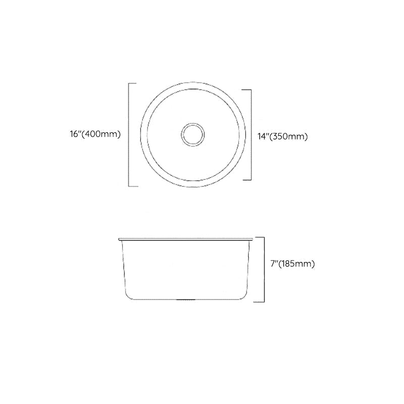 Avtoit | Classic Round Sink Stainless Steel Built-in Sink Non-Slip Round Basin for the Kitchen