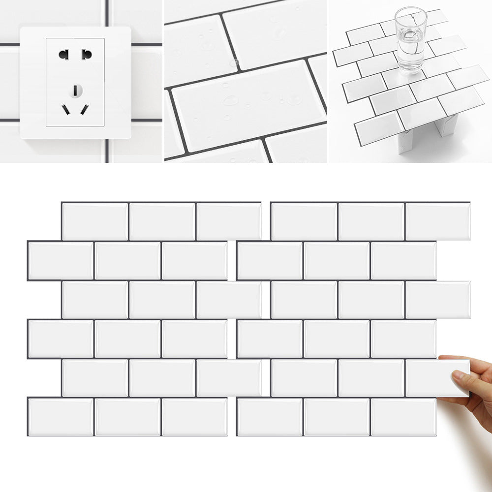 Avtoit | 12"x 12" Resin Mosaic Tiles Square Self-Adhesive Tiles for Backsplash & Wall Tile