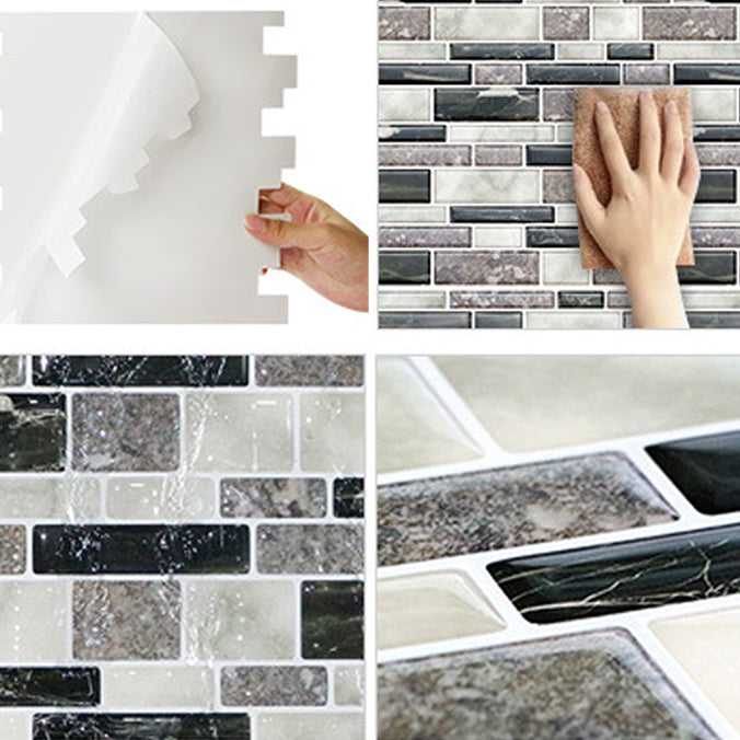Avtoit | 12"x 12" Resin Mosaic Tiles Square Self-Adhesive Tiles for Backsplash & Wall Tile