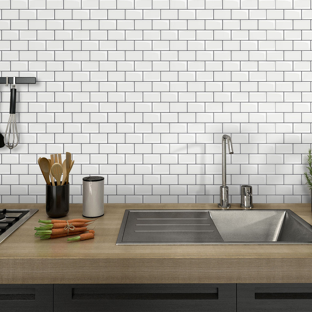 Avtoit | 12"x 12" Resin Mosaic Tiles Square Self-Adhesive Tiles for Backsplash & Wall Tile
