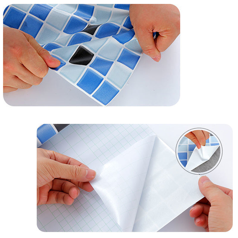 Avtoit | Square Grid Peel and Stick Tile PVC Mosaic Tile for Kitchen Backsplash