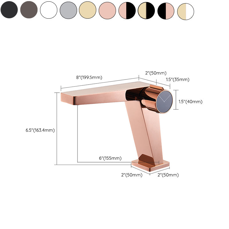 Avtoit | Modern Bathroom Sink Faucet Brass Knob Handle Low Arc Basin Faucet