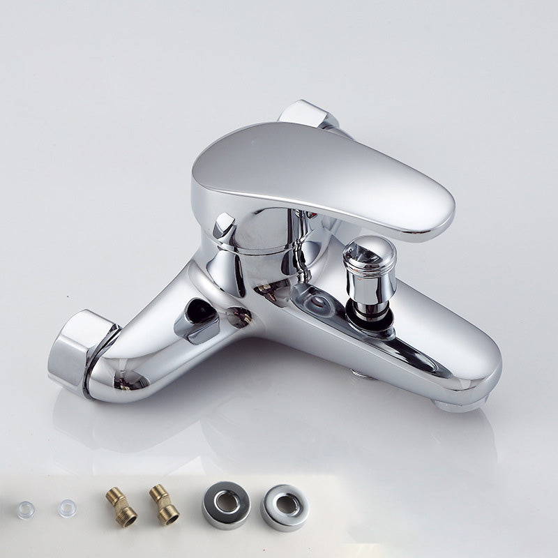 Avtoit | Modern Silver Faucet Copper with 1-Handle 2-Hole Bathroom Faucet