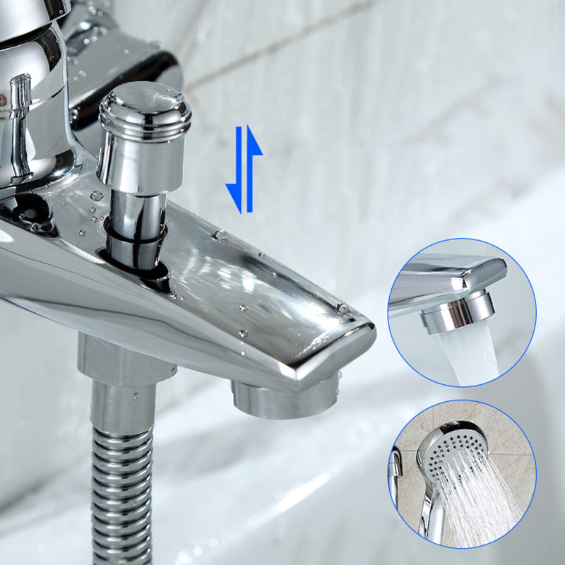 Avtoit | Modern Silver Faucet Copper with 1-Handle 2-Hole Bathroom Faucet
