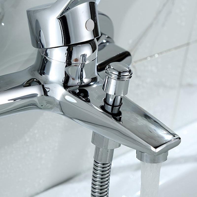 Avtoit | Modern Silver Faucet Copper with 1-Handle 2-Hole Bathroom Faucet