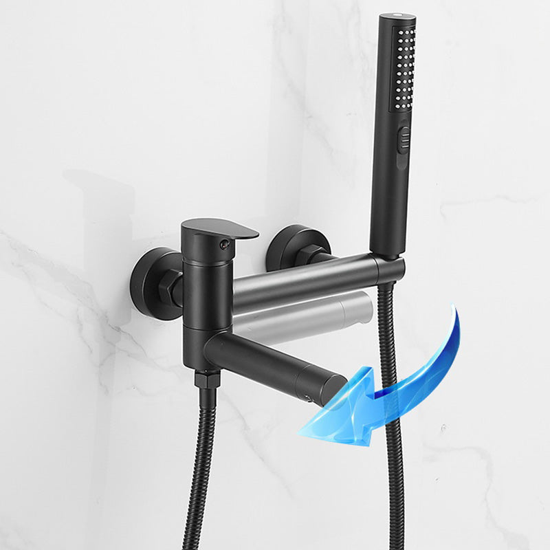 Avtoit | Modern Bathtub Edge Piece Single-Lever Wall-Mounted Bathtub Faucet with Hand Shower