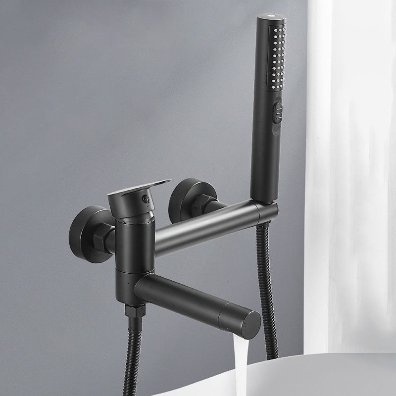 Avtoit | Modern Bathtub Edge Piece Single-Lever Wall-Mounted Bathtub Faucet with Hand Shower