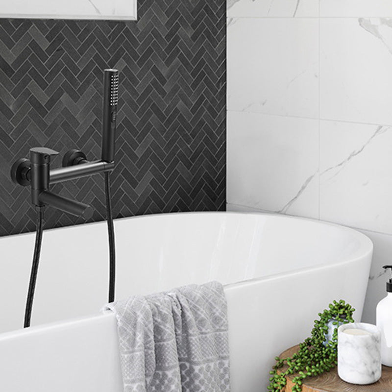 Avtoit | Modern Bathtub Edge Piece Single-Lever Wall-Mounted Bathtub Faucet with Hand Shower