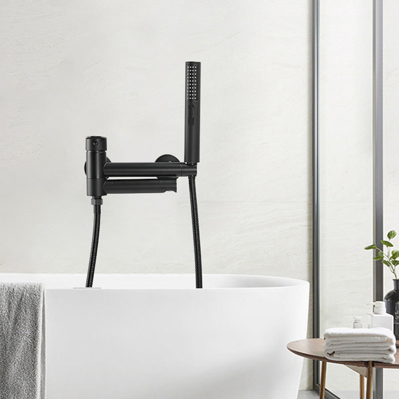 Avtoit | Modern Bathtub Edge Piece Single-Lever Wall-Mounted Bathtub Faucet with Hand Shower