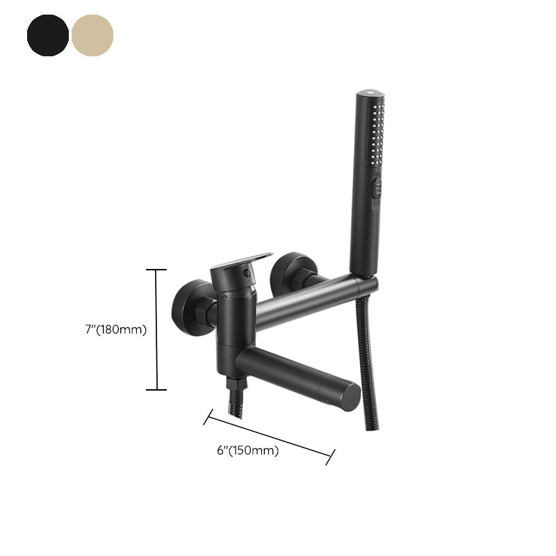 Avtoit | Modern Bathtub Edge Piece Single-Lever Wall-Mounted Bathtub Faucet with Hand Shower