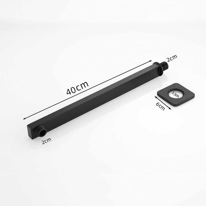 Avtoit | Square and Round Shower Head made of Stainless Steel, Fixed Mounted Ceiling Shower Head in Black