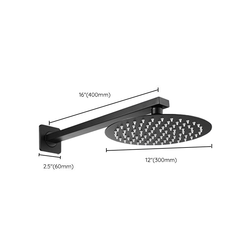Avtoit | Square and Round Shower Head made of Stainless Steel, Fixed Mounted Ceiling Shower Head in Black