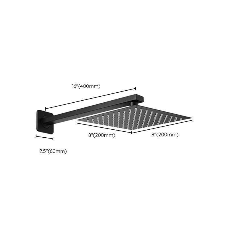 Avtoit | Square and Round Shower Head made of Stainless Steel, Fixed Mounted Ceiling Shower Head in Black