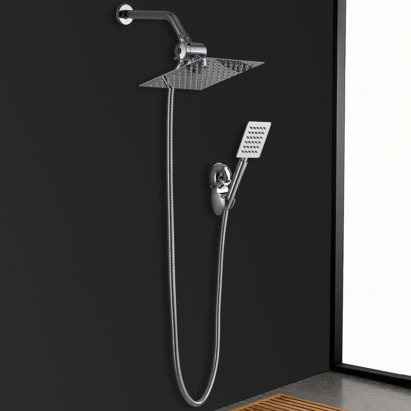 Avtoit | Silver Square Double Shower Head Modern Water Filtration Wall-Mounted Shower Head