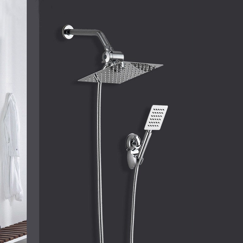 Avtoit | Silver Square Double Shower Head Modern Water Filtration Wall-Mounted Shower Head