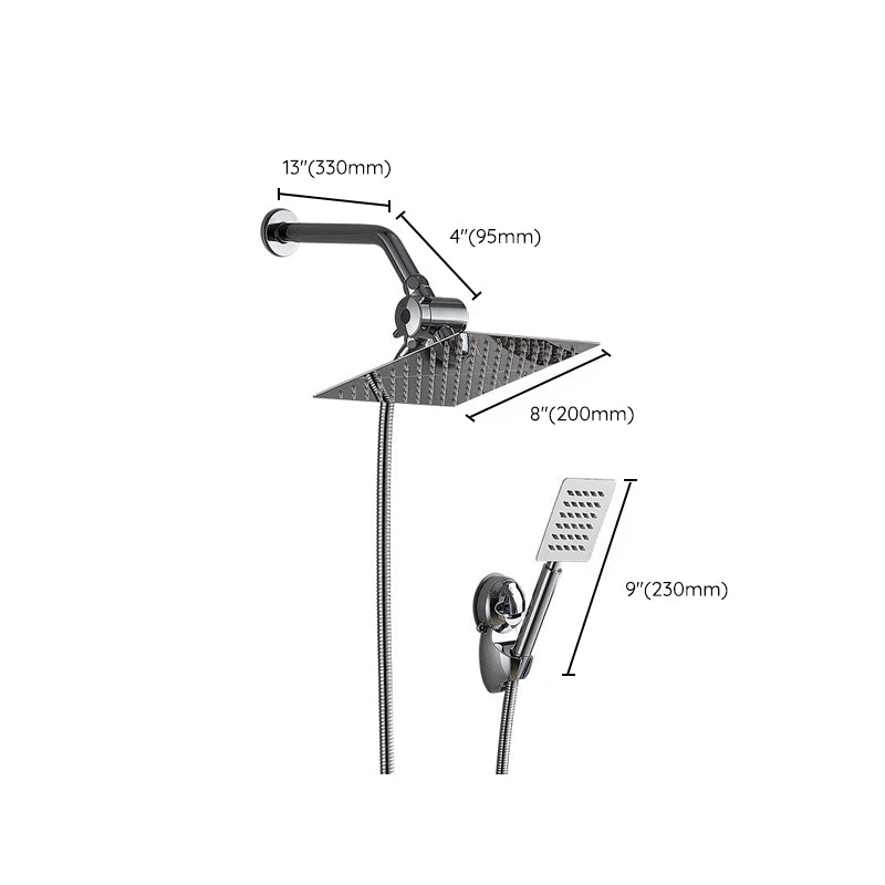Avtoit | Silver Square Double Shower Head Modern Water Filtration Wall-Mounted Shower Head