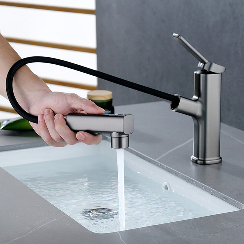 Avtoit | Modern bathroom sink faucet with brass lever handles and swivel spout