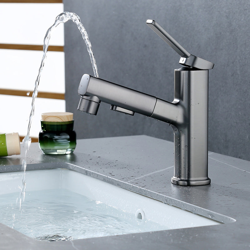 Avtoit | Modern bathroom sink faucet with brass lever handles and swivel spout