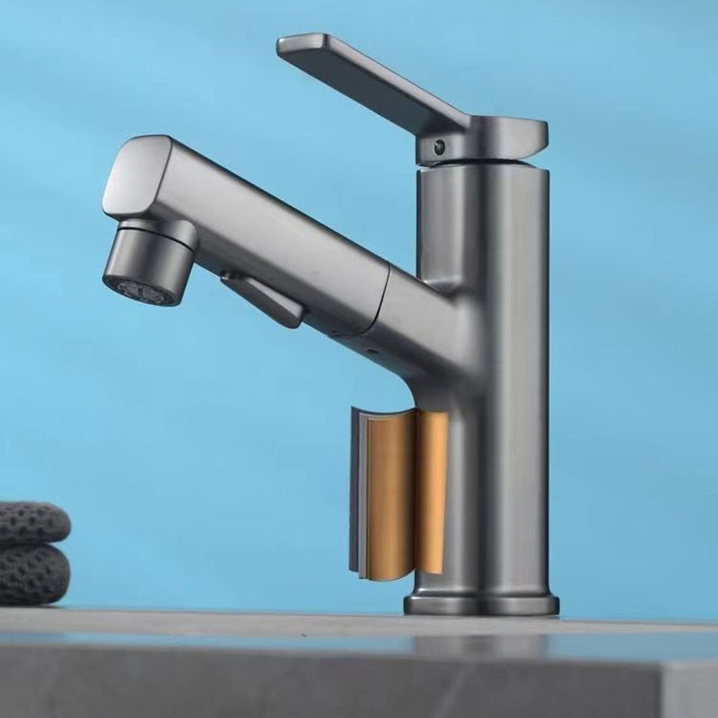 Avtoit | Modern bathroom sink faucet with brass lever handles and swivel spout