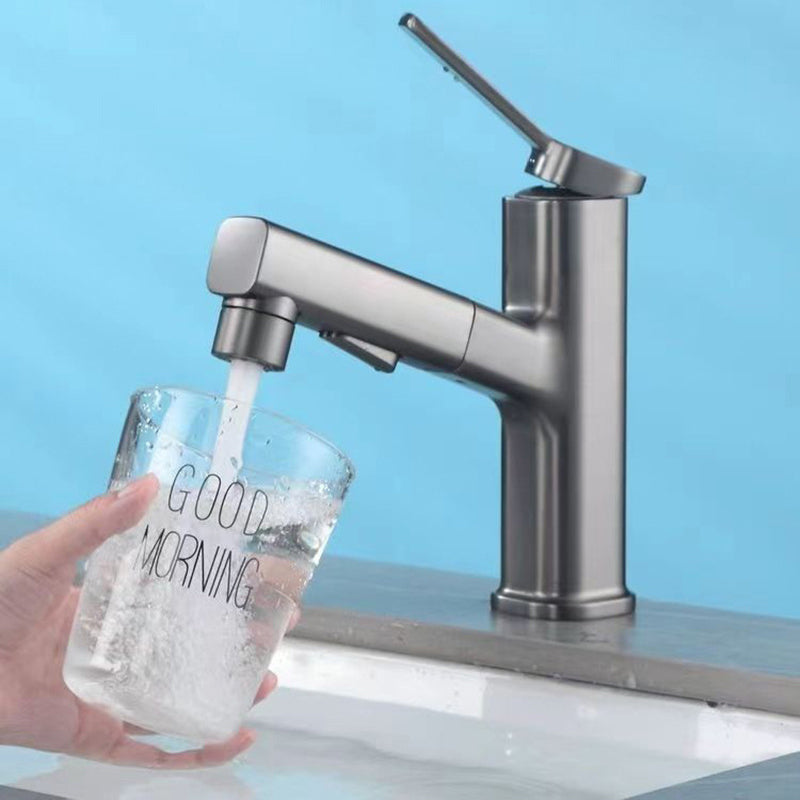 Avtoit | Modern bathroom sink faucet with brass lever handles and swivel spout