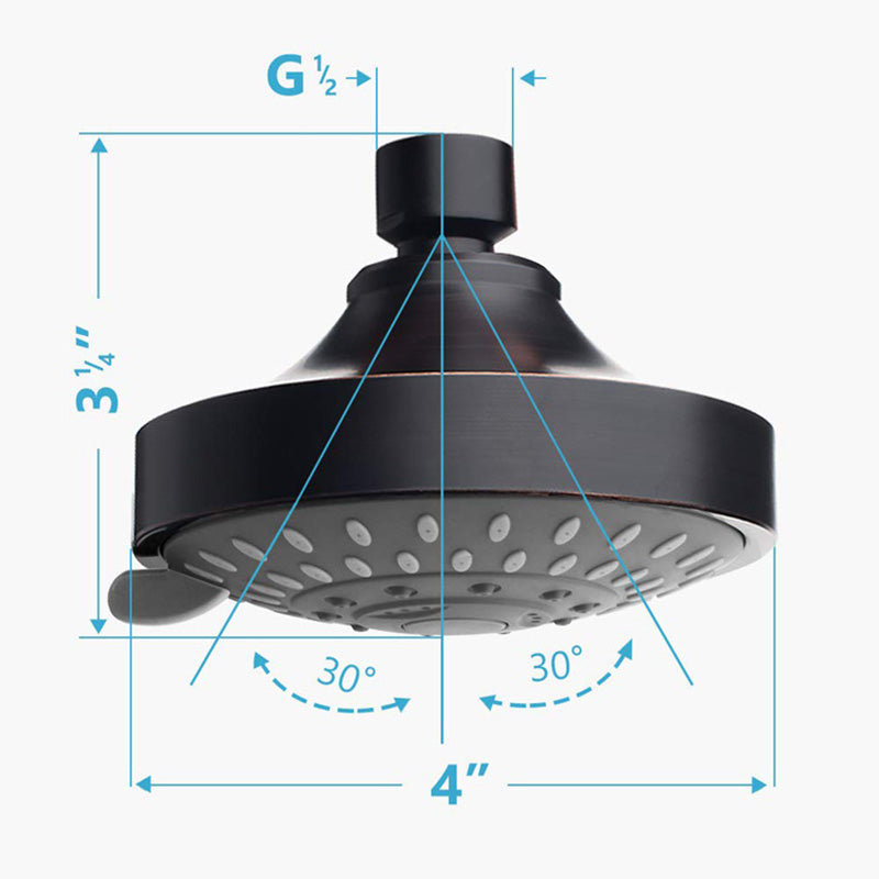 Avtoit | Round metal shower head Traditional adjustable spray pattern shower head