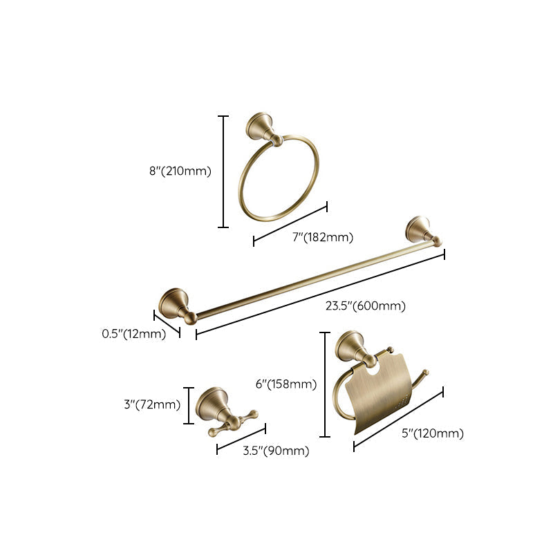 Avtoit | Metal Bathroom Set 4-Piece Traditional Style Gold Bathroom Hardware Set