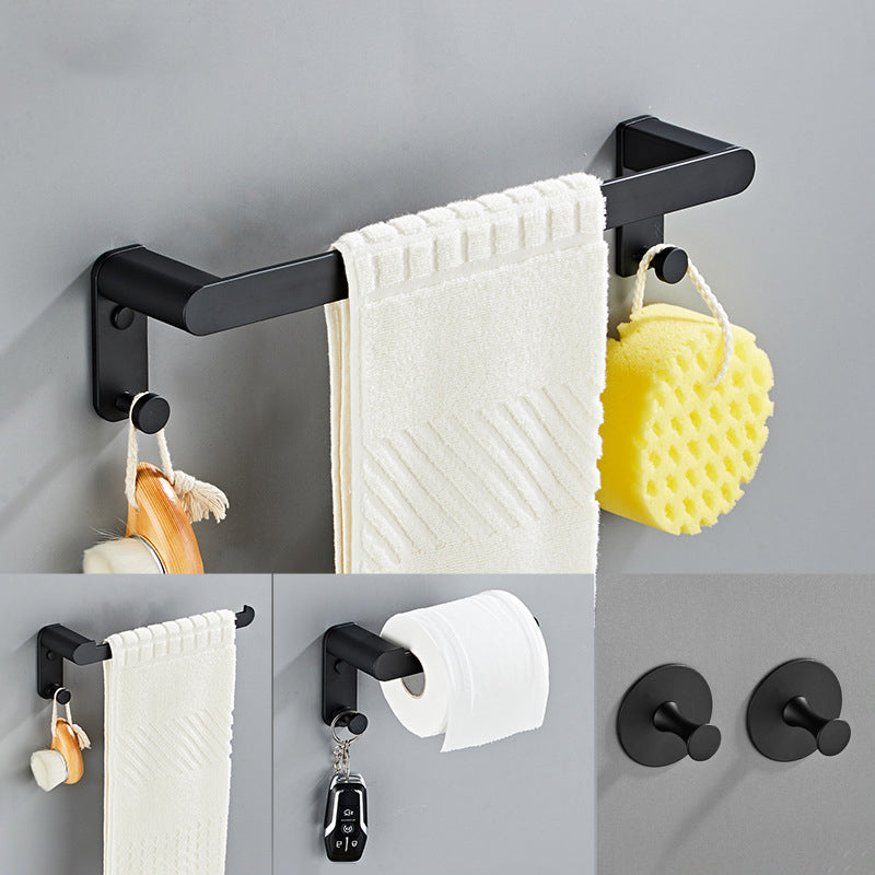Avtoit | Metal Bathroom Set 5-piece Modern Style Black Bathroom Accessories Set
