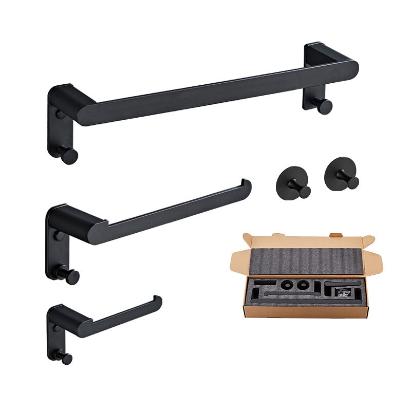 Avtoit | Metal Bathroom Set 5-piece Modern Style Black Bathroom Accessories Set