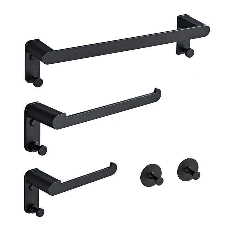 Avtoit | Metal Bathroom Set 5-piece Modern Style Black Bathroom Accessories Set