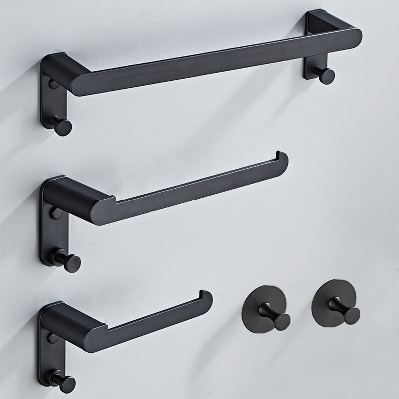 Avtoit | Metal Bathroom Set 5-piece Modern Style Black Bathroom Accessories Set